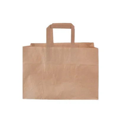 Bærepose 17 ltr 350x170x245 mm FSC 80 gr m/Hank, Papir Brun