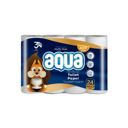Aqua toilet papier 3 lag 24 x 3 - 72 rl/krt.