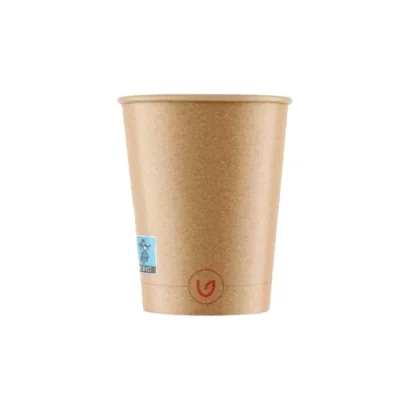 Kaffebæger Pap/Ac Ø80xH93mm 25cl 8oz Single Wall Brun FSC Verive