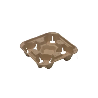 Kopholder Bakke 215x215x42 mm Natur Pap til 4 bægre 4x65 stk/krt.