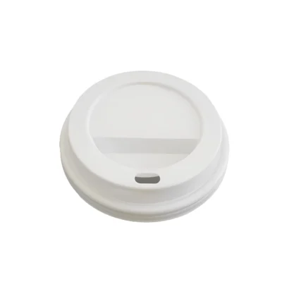 Plastlåg Catersource Ø80 mm Høj med drikkehul Hvid til Kaffebæger