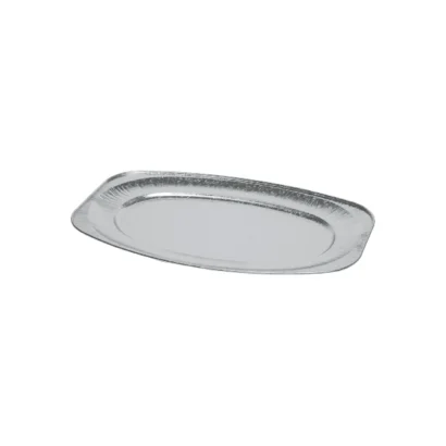 Oval alufad, 54,8x35,9x2,2cm, sølv, aluminium, stor