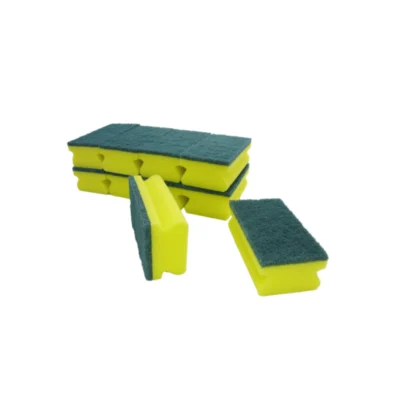 Skuresvamp 14x7x4,2cm, grøn, nylon/polyether, grov skureeffekt